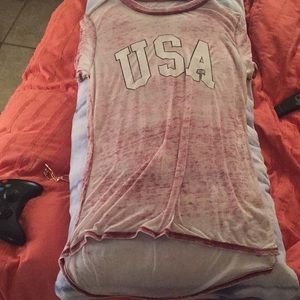 Red see-through T-shirt